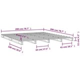  Krevet od paleta 200 x 200 cm od masivne borovine | shoptok.hr