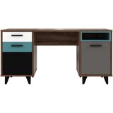 CARRYHOME pisalna miza kovina, umetna masa, leseni material siva, zelena, črna, bela, barve hrasta | Shoptok.si