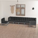 Maison Chic Seti vrtnega pohištva - Vrtna garnitura - Vrtni pohištvo set 7-delna z blazinami trdna borovina, (21803676) | Shoptok.si