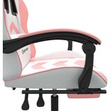  Vrtljivi gaming stol z oporo za noge belo in roza umetno usnje, (21378180) | Shoptok.si