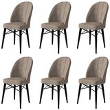 Hanah home Ritim - Cappuccino, Black CappuccinoBlack Chair Set (6 Pieces) | ePonuda.com