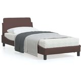  Posteljni okvir z vzglavjem rjav 80x200 cm umetno usnje, (21072815) Cene