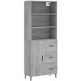 Maison Chic Visoka Komoda - Predalnik siva sonoma 69,5x34x180 cm inženirski les, (21719639) | Shoptok.si