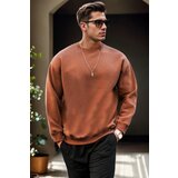 Dewberry 70650 Oversize Men Sweatshirt-COFFEE Cene