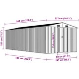  Vrtno spremište 257 x 580 x 181 cm metalno antracit | shoptok.hr