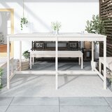  Vrtni stol bijeli 203,5 x 90 x 110 cm od masivne borovine | shoptok.hr