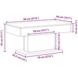  Kava Stol Crni hrast 96 x 50 x 45 cm Konstruirano drvo | shoptok.hr