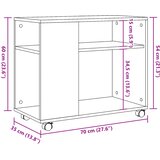  Bočni stolić s kotačima boja hrasta sonome 70x35x60 cm drveni | shoptok.hr