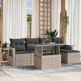 Maison Chic Seti vrtnega pohištva - Vrtna garnitura - Vrtni pohištvo set 6-delna z blazinami siv poli ratan, (21806173) | Shoptok.si