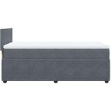 vidaXL Box spring postelja z vzmetnico temno siva 90x200 cm žamet | Shoptok.si