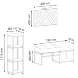 MID.YOU kopalnica bitila 100, bela, barva hrasta, 4-Delno | Shoptok.si