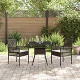 vidaXL 3 delni set vrtnia jedilna garnitura rjava polirattan | Shoptok.si