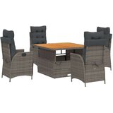  5-dijelni vrtni blagovaonski set sivi od poliratana | shoptok.hr