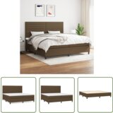 The Living Store Box spring postelja z vzmetnico temno rjav 200x200 cm blago - Box Spring Postelja, (21737157) Cene