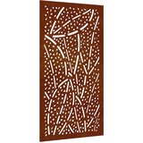  Vrtni zidni ukras 105 x 55 cm od čelika COR-TEN s uzorkom lišća Smeđa | Shoptok.si