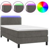  Box spring s madracem LED tamnosivi 80 x 200 cm baršun | shoptok.hr