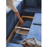 Miuform Tamno plava sklopiva kutna garnitura od samta (s desnim kutom) Lazy Lukka – | shoptok.hr