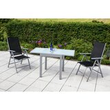 Gardenson Raztegljiva Vrtna Miza Ambia, Steklo, Aluminij, 64-130x65 | Shoptok.si