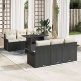  7-delni set vrtnih kavčev z blazinami Črna Poli ratan, (22090904) | Shoptok.si
