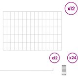  Ograda za vrt s kolčićima 12 pcs 75 x 50 cm Mesh Srebrna | Eponuda.com