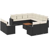 vidaXL 12-dijelni set vrtnih sofa od poliratana s jastucima crni | shoptok.hr