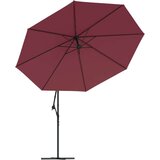  Konzolni suncobran s LED svjetlima 350 cm bordo | shoptok.hr