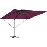  Cantilever Roma suncobran s LED svjetlima u Bordeaux crvenoj boji 286 x 285 x 270 cm aluminijski. | shoptok.hr