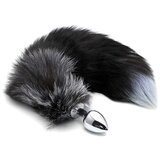Alive Black and White Fox Tail Anal Pleasure M Cene