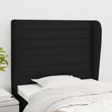 vidaXL Vzglavje z ušesi črno 93x23x118/128 cm blago | Shoptok.si