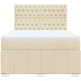 vidaXL Krevet s oprugama i madracem krem 140x200 cm od tkanine | shoptok.hr