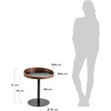 Kave Home Okrogla stranska mizica z mizno ploščo v orehovem dekorju ø 46 cm Kaori – | Shoptok.si