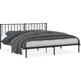  Metalni okvir za krevet s uzglavljem crni 193x203 cm | shoptok.hr