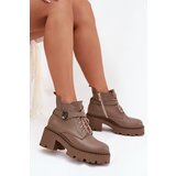 Zazoo Leather Women's Block Heel Boots with Decorative Strap Lined | Shoptok.si