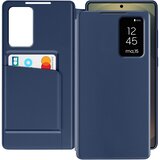 AVIZAR Usnjeno ohišje za Galaxy S25 Ultra zaslon z okencem za kartice, Modra noč, (5000010730) | Shoptok.si