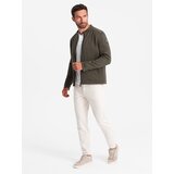 Ombre Men's BIKER jacket in structured fabric - dark olive green | Eponuda.ba
