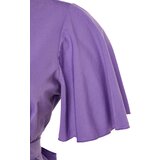 Trendyol Curve Purple Tie Detailed Woven Blouse | ePonuda.com