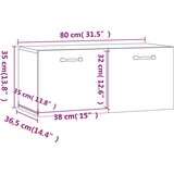  Zidni ormarić dimljeni hrast 80x35x36,5 cm konstruirano drvo | shoptok.hr