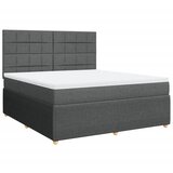 vidaXL Box spring postelja z vzmetnico temno siva 180x200 cm blago, (21307127) | Shoptok.si