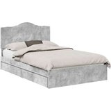  Konstrukcija postelje s predalom Betonsko siva 135 x 190 cm, (5000102596) | Shoptok.si