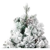 vidaXL Novoletna jelka s snegom, LED lučkami in storži 225 cm PVC PE | Shoptok.si