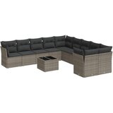 Maison Chic Seti vrtnega pohištva - Vrtna garnitura - Vrtni pohištvo set 11-delna z blazinami siv poli ratan, (21809805) | Shoptok.si