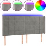  LED uzglavlje svjetlosivo 183 x 16 x 118/128 cm baršunasto | shoptok.hr