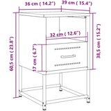 VidaXL Nočna omarica gorčično rumena 36x39x60,5 cm jeklo Slike