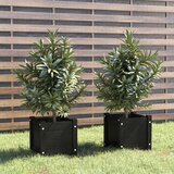  Vrtne sadilice 2 kom crne 31 x 31 x 31 cm od masivne borovine | shoptok.hr