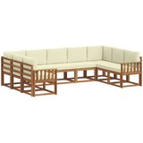  Set vanjskih sofa 9 kom. Prirodna i krem Smeđa 304 x 187,5 x 73 cm | shoptok.hr