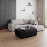 Bessagi Home Klubska Miza Ellis, Črna, Videz Marmorja | Shoptok.si