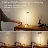 Venisymlis (Zlata) Brezžična Led Namizna Svetilka Za Ponovno Polnjenje S Senzorjem Za Dotik, Aluminijastim Ohišjem, Polnilna Vrata B, (22068164) | Shoptok.si