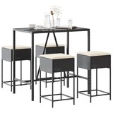 The Living Store Vrtna barska garnitura 5-delna z blazinami črn poli ratan - Vrtna Barska Garnitura, (21474275) | Shoptok.si