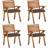 The Living Store Vrtni stoli z blazinami 4 kosi trden akacijev les - Vrtni Stol, (21481169) | Shoptok.si