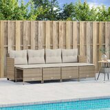  5-dijelni vrtni set sofa s jastucima bež od poliratana 204 x 55 x 70 cm | Shoptok.si